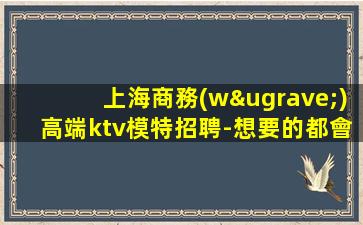 上海商務(wù)高端ktv模特招聘-想要的都會(huì)有