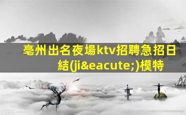 亳州出名夜場ktv招聘急招日結(jié)模特