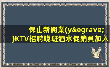 保山新開業(yè)KTV招聘晚班酒水促銷員加入團隊