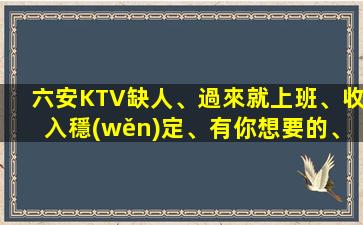 六安KTV缺人、過來就上班、收入穩(wěn)定、有你想要的、