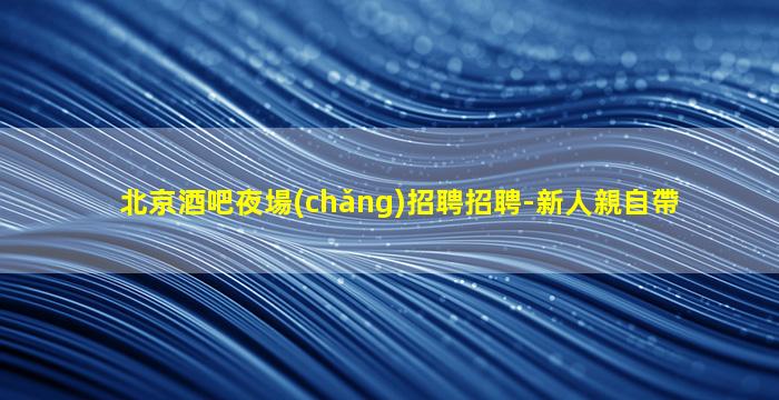 北京酒吧夜場(chǎng)招聘招聘-新人親自帶