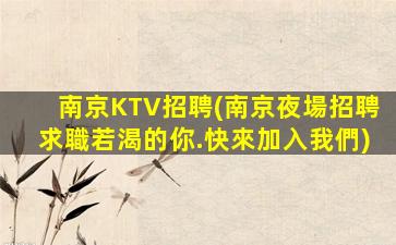 南京KTV招聘(南京夜場招聘求職若渴的你.快來加入我們)