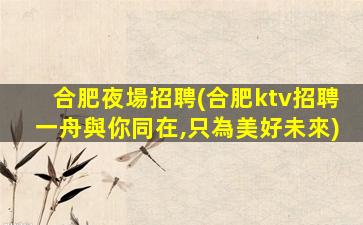 合肥夜場招聘(合肥ktv招聘一舟與你同在,只為美好未來)