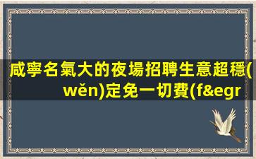 咸寧名氣大的夜場招聘生意超穩(wěn)定免一切費(fèi)用