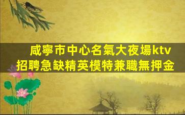 咸寧市中心名氣大夜場ktv招聘急缺精英模特兼職無押金