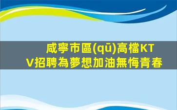 咸寧市區(qū)高檔KTV招聘為夢想加油無悔青春