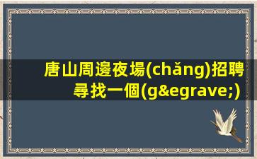 唐山周邊夜場(chǎng)招聘尋找一個(gè)實(shí)現(xiàn)個(gè)人夢(mèng)想與企業(yè)發(fā)展的舞臺(tái)