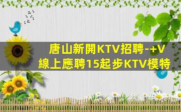 唐山新開KTV招聘-+V線上應聘15起步KTV模特