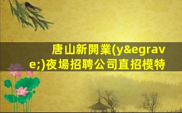 唐山新開業(yè)夜場招聘公司直招模特