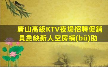 唐山高級KTV夜場招聘促銷員急缺新人空房補(bǔ)助