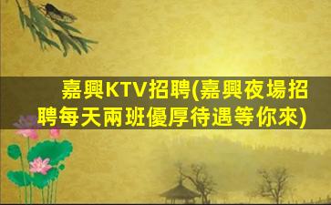嘉興KTV招聘(嘉興夜場招聘每天兩班優厚待遇等你來)