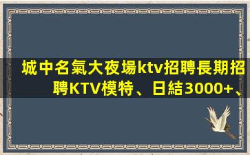 城中名氣大夜場ktv招聘長期招聘KTV模特、日結3000+、