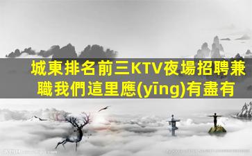 城東排名前三KTV夜場招聘兼職我們這里應(yīng)有盡有