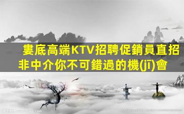 婁底高端KTV招聘促銷員直招非中介你不可錯過的機(jī)會