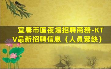 宜春市區夜場招聘商務-KTV最新招聘信息（人員緊缺）