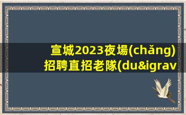 宣城2023夜場(chǎng)招聘直招老隊(duì)長(zhǎng)帶隊(duì)