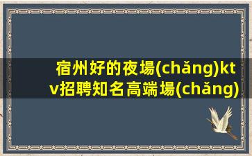宿州好的夜場(chǎng)ktv招聘知名高端場(chǎng)所