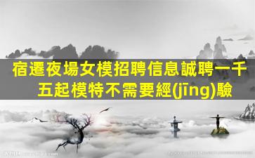 宿遷夜場女模招聘信息誠聘一千五起模特不需要經(jīng)驗