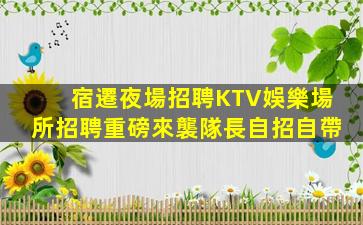 宿遷夜場招聘KTV娛樂場所招聘重磅來襲隊長自招自帶