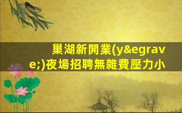 巢湖新開業(yè)夜場招聘無雜費壓力小