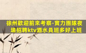 徐州歡迎前來考察-實力團隊夜場招聘ktv酒水員班多好上班
