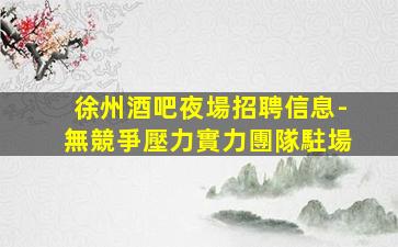 徐州酒吧夜場招聘信息-無競爭壓力實力團隊駐場