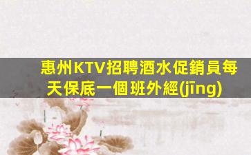 惠州KTV招聘酒水促銷員每天保底一個班外經(jīng)