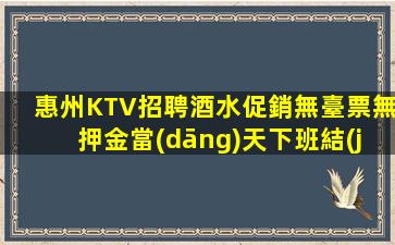 惠州KTV招聘酒水促銷無臺票無押金當(dāng)天下班結(jié)成