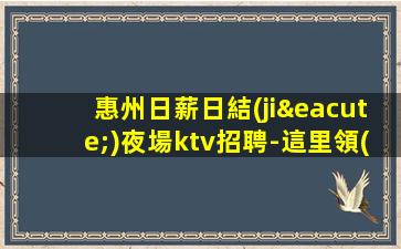 惠州日薪日結(jié)夜場ktv招聘-這里領(lǐng)隊最負(fù)責(zé)
