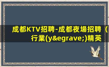成都KTV招聘-成都夜場招聘（行業(yè)精英招募）