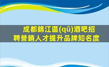 成都錦江區(qū)酒吧招聘營銷人才提升品牌知名度