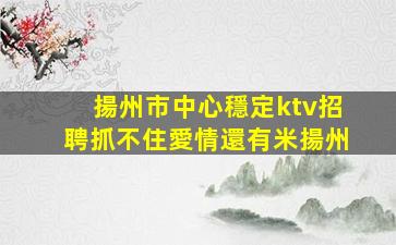 揚州市中心穩定ktv招聘抓不住愛情還有米揚州