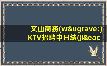 文山商務(wù)KTV招聘中日結(jié)