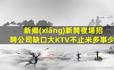 新鄉(xiāng)新開夜場招聘公司缺口大KTV不止米多事少