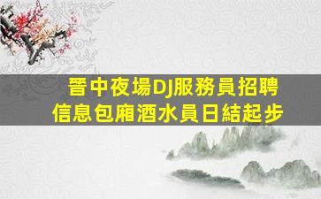 晉中夜場DJ服務員招聘信息包廂酒水員日結起步