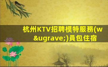 杭州KTV招聘模特服務(wù)員包住宿