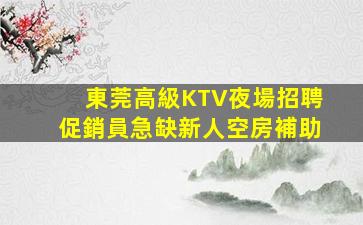 東莞高級KTV夜場招聘促銷員急缺新人空房補助