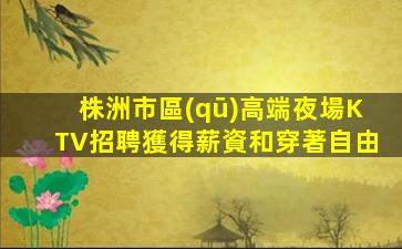 株洲市區(qū)高端夜場KTV招聘獲得薪資和穿著自由