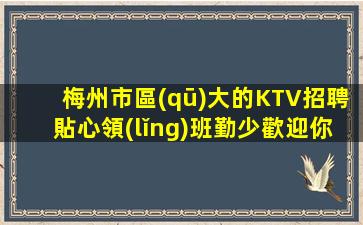 梅州市區(qū)大的KTV招聘貼心領(lǐng)班勤少歡迎你)