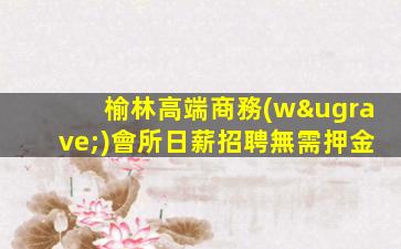 榆林高端商務(wù)會所日薪招聘無需押金