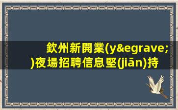 欽州新開業(yè)夜場招聘信息堅(jiān)持必有回報(bào)成功不會(huì)缺席