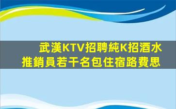 武漢KTV招聘純K招酒水推銷員若干名包住宿路費思