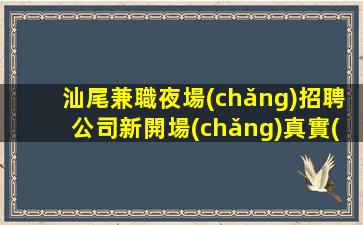 汕尾兼職夜場(chǎng)招聘公司新開場(chǎng)真實(shí)時(shí)間自由