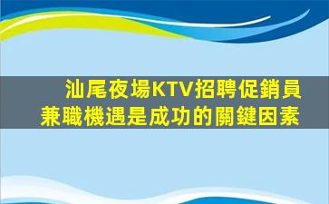 汕尾夜場KTV招聘促銷員兼職機遇是成功的關鍵因素