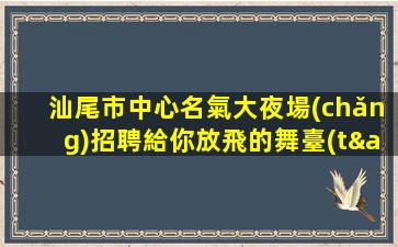 汕尾市中心名氣大夜場(chǎng)招聘給你放飛的舞臺(tái)