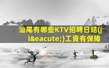 汕尾有哪些KTV招聘日結(jié)工資有保障
