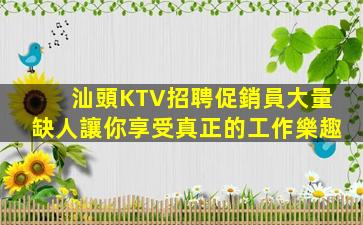 汕頭KTV招聘促銷員大量缺人讓你享受真正的工作樂趣