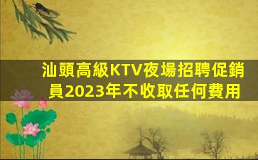 汕頭高級KTV夜場招聘促銷員2023年不收取任何費用