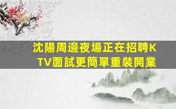 沈陽周邊夜場正在招聘KTV面試更簡單重裝開業