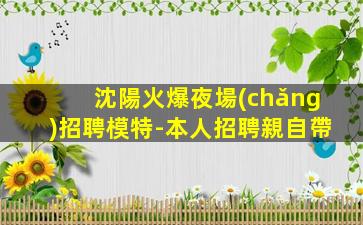 沈陽火爆夜場(chǎng)招聘模特-本人招聘親自帶